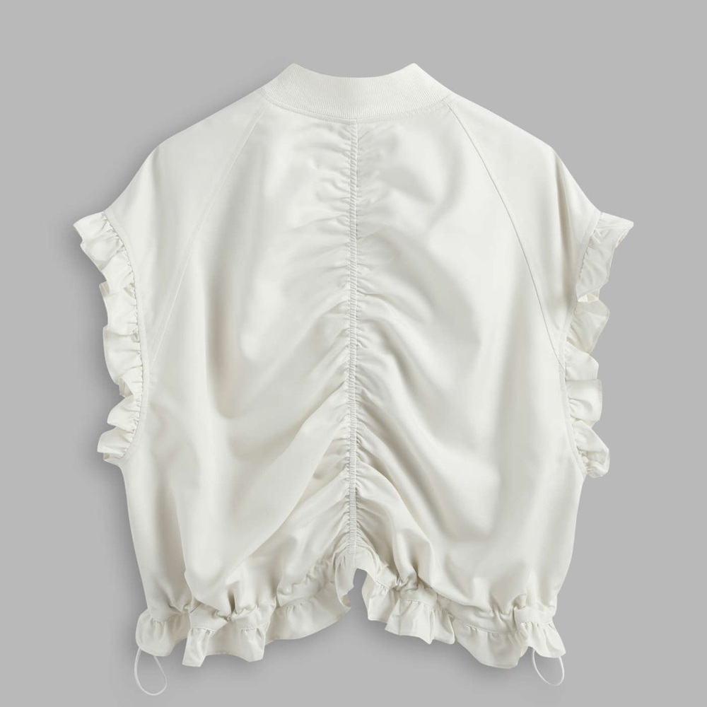 Cider STAND COLLAR SOLID RUFFLE VEST - Picture 2 of 12